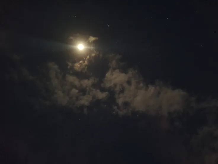 Night sky with the moon and stars